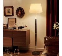 HGJHJJHK Lampadaire Moderne en Lin et Bois, lampadaire Vertical Noir avec E27, Trois Couleurs de lumière, variateur de lumière, Interrupteur au Pied, pour Salon, Salle à Manger, Salle d'étude, Villa