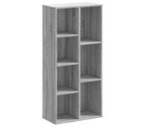 HGLADYU Bibliothèque grise Sonoma 50 x 25 x 105 cm en bois avec 7 compartiments, étagère sur pied comme séparateur de pièce, facile d'entretien et durable, avec support mural de sécurité