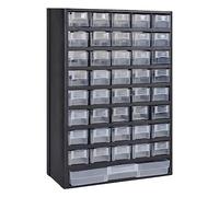 HGNFREF Solution d'organisation à 41 compartiments pour espace de travail - Armoire en plastique avec compartiments transparents et montage mural comme boîte de tri pour atelier