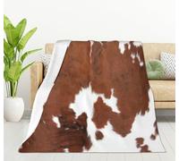 HGOD DESIGNS Couverture polaire en flanelle légère avec motif imprimé peau de vache pour lit, canapé, voyage, cadeau d'anniversaire pour adolescents, 130 x 150 cm