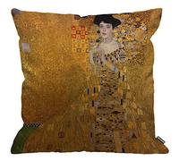 HGOD DESIGNS Housse de coussin Gustav Klimt « The Lady in Gold » - Décorative pour salon, chambre à coucher, canapé, chaise - 45 x 45 cm