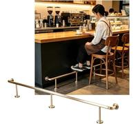 HGOuhK Kit Repose-Pieds pour Barre Kit de Rails Pieds Barre 3,28 à 16,4, Barres en Acier Inoxydable for bibliothèque Cuisine Restaurant(Rose Gold,2.0M/6.56FT)