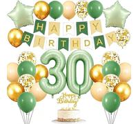 HGWOUY Décoration Anniversaire 30 Ans Ballons pour Fête d'anniversaire | avec Ballons en Aluminium Coeur Bannière Joyeux Anniversaire Ballons Numériques et Accessoires de Fête pour Femme Homme