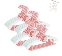 HGYZE Lot de 20 cintres antidérapants pour Placard, 27,9 à 35,6 cm, réglables pour vêtements de bébé de 0 à 18 Ans, Cintre en Plastique Rose pour Manteau de Nouveau-né, Tout-Petit