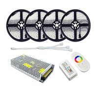 HHF LED Lampes d'ambiance DC12V 10m / 15m / 20m SMD5050 RGBW RGBWW Déshabiller IP65 Silicon étanche 6 0led / m Home Light 2. 4G RF Télécommande Rgbw Contrôleur 15A Alimentation ( Couleur : 20M RGBW Fu