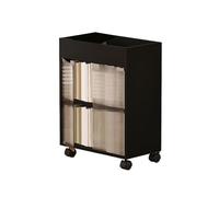 Hhmmei2024-23 Bibliothèque sous la Table, Petite bibliothèque avec Portes en Acrylique, Armoire de Rangement Mobile for Bureau Organisateur de Stockage