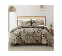 Hhmmei2024-23 Ensemble de draps Parure de lit réversible et Douce avec Housse Couette imprimé Bois Vintage(US Full(203x229cm))