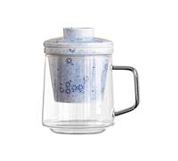 Hhmmei2024-23 Verres à boire Tasse à thé en verre avec infuseur et couvercle céramique, 15,7 oz Gobelets en verre