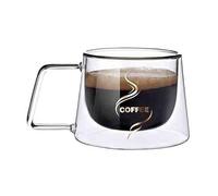 Hhmmei2024-23 Verres à boire Tasses à café en verre for expresso, latte, cappuccino, thé Gobelets en verre