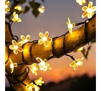 HHMTAKA Guirlandes lumineuses solaires pour fées extérieures étanches 50 LED - Guirlandes lumineuses solaires pour fleurs de jardin à 8 modes - 9,5 m (31 pi) - Guirlandes lumineuses d’intérieur