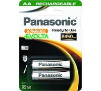 PANASONIC Lot de 2 Blisters de 2 Piles Rechargeables Evolta AA (Mignon)/HR6 2450 mAh - 1,2V