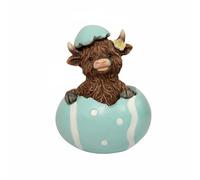 HHRJNUST Statue en Résine Veau Hirsute Coquille Œuf Figurine Ornement Animal Miniature Printemps Sculpture Réaliste Coquille Craquelée Résine Adaptée aux Fêtes