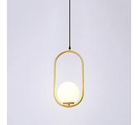 HHUARI Globe Pendentif Lumière Abat-Jour en Verre Doré Métal Drop Plafonnier, Cuisine Îlot Luminaire Chambre Chevet Salle À Manger Lustre Suspendu, E27 Suspension Lumières The New