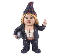 Hi-Line Gift Ltd. Woman Biker Nain de Jardin avec Casque - Gnomad Statue