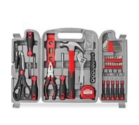 Hi-Spec Boite a Outils Complete Rouge 54 Pièces - Ensemble d'Outils avec Boite de Rangement - Marteau,Ciseaux,Tournevis,Clés Allen et Kit d'Outils - pour Usage Domestique ou du Travail
