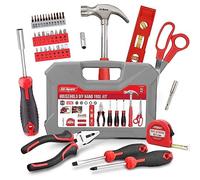 Hi-Spec Boîte à outils maison portable avec marteau et tournevis, Rouge