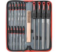 Hi-Spec Lot de 17 Limes et Râpes pour Métal et Bois, Atelier - 4 Grandes Limes, 12 Limes Aiguilles, 1 Brosse de Nettoyage - Outils de Bricolage pour Menuiserie, Ébénisterie, Céramique