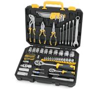 Hi-Spec Malette Outils - Caisse à Outils Mécanique Automobile Complète pour Bricolage, Automobile et Mécanique avec Outillage (Marteau, Pinces Inclus)