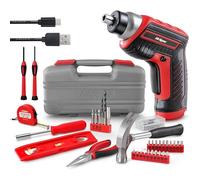 Hi-Spec - Perceuse Visseuse Devisseuse Sans Fil Fil 3.6V Rouge avec Ensemble d'Outils Complet