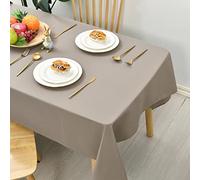 Hiasan Nappe rectangulaire Anti-Taches Lavable, Nappe Exterieur Impermeable Jardin, pour Salle à Manger, Jardin, fête, Pique Nique, Anniversaire, Mariage ou Maison, 130x160cm Gris Brun