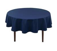 Hiasan Nappe Ronde Anti-Taches Lavable, Nappe Exterieur Impermeable Jardin, pour Salle à Manger, Jardin, fête, Pique Nique, Anniversaire, Mariage ou Maison, Diamètre 160 cm Bleu foncé