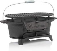Hibachi Style Poêle à griller en fonte avec grille - Barbecue de camping portable au charbon de bois 50 x 25 x 23 cm