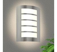 HiBay Lampe d'Extérieur E27 Applique IP44 Angulaire Applique Brossée Acier Inoxydable ABS Applique d'Extérieur pour Maison Balcon (Sans ampoules)