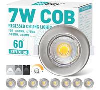 HiBay Lot de 8 Spot LED Encastrable Dimmable Extra Plat,600LM 4000K Blanc Neutre Trou 65-85mm COB, 7W 230V Spots de Plafond Encastre,Spot de Plafond Inox Pour Cuisine Chambre Salon
