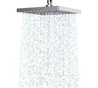 Hibbent Pommeau de douche à effet pluie de 20,3 cm, housse en acier inoxydable, pommeau de douche carré intégré, aspect miroir, angle de faisceau pivotant, expérience de douche luxuriante
