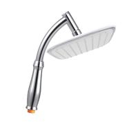 Hibbent Pommeau de douche à effet pluie et bras de douche à main - Pommeau de douche haute pression avec bras d'extension en chrome - Pomme de douche universelle G1/2 cascade 25,4 x 20,3 cm carré