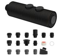 Hibbent Tête de robinet de cuisine rétractable en métal avec 15 adaptateurs, tête de pulvérisation pour évier, buse de pulvérisation à 2 fonctions compatible avec Moen, American Standard, Delta