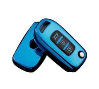 HIBEYO Coque de Protection en Silicone pour e Voiture Renault Sandero Stepway Arkana Captur Kadjar Télécommande 3 Boutons en TPU Bleu