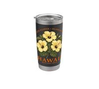 Hibiscus hawaïen Island Sunshine Gobelet isotherme en acier inoxydable double paroi