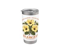 Hibiscus hawaïen Island Sunshine Gobelet isotherme en acier inoxydable double paroi