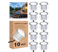 HIBOITEC 10Pcs Spot Led Encastrable, IP67 Étanche Spot Led Extérieur | Basse tension 12V, Blanc Chaud, 0.6W Spot Led Encastrable Exterieur pour Jardin Couloir Escaliers Chemin