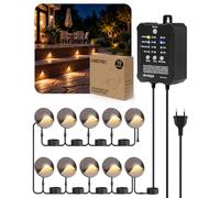 HIBOITEC Lot de 10 spots encastrables pour terrasse avec capteur | Spot encastrable au sol extérieur en aluminium moulé sous pression 3000 K blanc chaud 24 V basse tension IP67 étanche pour