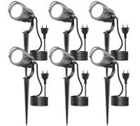 HIBOITEC Spot Extérieur 12W 1320lm, Lampe Jardin sur Piquet 1.5m | IP65 Étanche, Blanc Froid, 270° Réglable Projecteur Led Extérieur pour Éclairage Terrasse, Allée, Arbres, Lot de 6