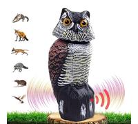 Hibou Anti pigeons Balcon, Hibou Épouvantail avec Tête tournante, Bornes pour Oiseaux Hibou, Hiboux porte chance statue, Réaliste animal d'extérieur jardin