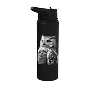 Hibou Fille Animal Petit Hibou Hommes Femmes Hibou Stainless Steel Insulated Water Bottle