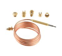 Hicello 150cm Kit Thermocouple à Gaz Universel M6X0,75, Thermocouple de Sécurité avec 5 Raccords, Dispositif de Sécurité pour Chauffage Gazinière Brasero Four Chauffe-Eau