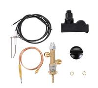 Hicello Cheminée à gaz GPL, propane, foyer, flamme, soupape de contrôle de sécurité, kit d'allumage à bouton-poussoir pour barbecue à gaz, chauffage, foyer