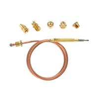 Hicello Kit Thermocouple à Gaz Universel 90cm M6X0.75, Thermocouple de Sécurité avec 5 Adaptateurs, Dispositif de Sécurité pour Chauffage Gazinière Brasero Four Chauffe-Eau