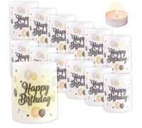 HICOHAND Lot de 12 décorations de table en forme de lanterne, décoration de table « Happy Birthday » pour décoration de table, confirmation, anniversaire, mariage