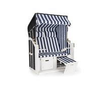 Hiddensee Chaise longue cabine plage XL 2 places rayures - bleu/blanc