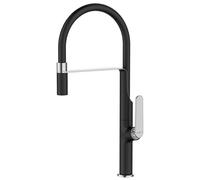 Hideno mitigeur évier à douchette mobile noir et chrome Essebagno
