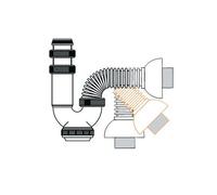 hidrotecnoagua Siphon - Siphon courbé souple encolable PVC t-33-f 1.1/2 "