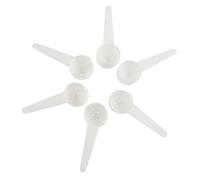 HiempTru Lot de 6 cuillères doseuses en plastique de 20 ml avec trou de fond pour café, poudre de protéine, lait en poudre (blanc)