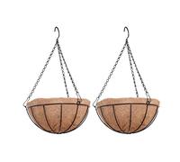 hifrom Pots de fleurs à suspendre, jardinières extérieures en coco avec chaîne, grande capacité (2 x coquilles de noix de coco 25 cm)