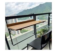 HIFRQVVC Table Suspendue pour Balustrade de Balcon, Table de Bar Balcon Pliante en Bois, Garde-Corps Solide, 60/90/120 cm, Largeur 38, Hauteur réglable(L90*w38cm/L35.4*W15IN)