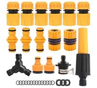 HIGA-JKL 16 pièces Connecteur de tuyau 1/2 pouce Gardena Compatible - ABS-Kunststoff Coupling de tuyau et ensemble de raccordement de robinet, Accessoires pour tuyau de jardin avec Gardena Anschlussge